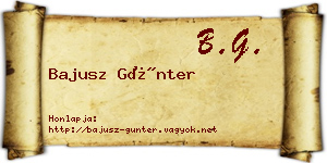 Bajusz Günter névjegykártya